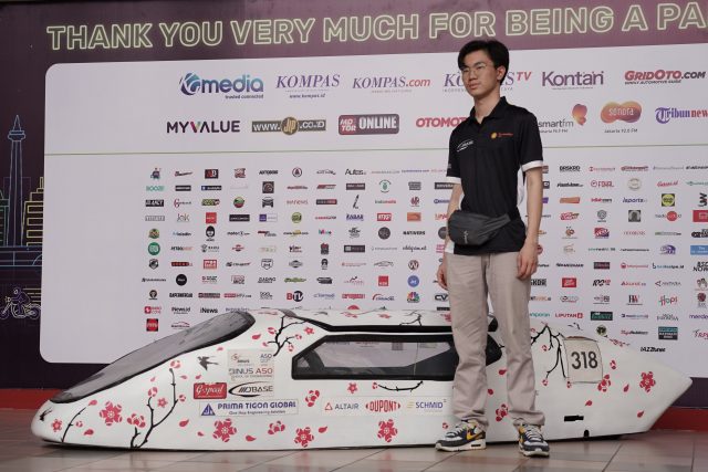 BINUS ASO student team or D'BASE Team enliven the Indonesia International Motor Show (IIMS) 2023 by showcasing an electric car prototype.