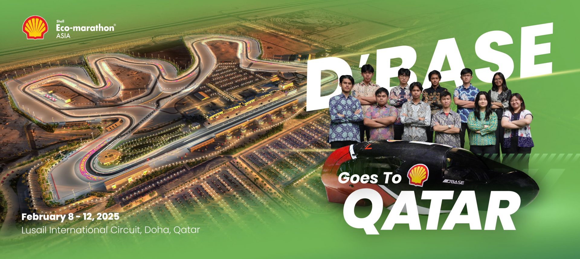 Berangkat ke Qatar, Tim D’BASE BINUS ASO Siap Unjuk Gigi di Shell Eco-marathon 2025